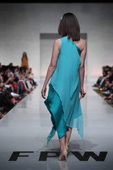 Yasmin Zaman - Aqua Blue Off Shoulder Dress